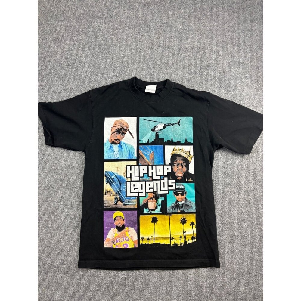 Pro Team Hip Hip Legends T-Shirt Men's L Black Short Sleeve Super Heavy Weight